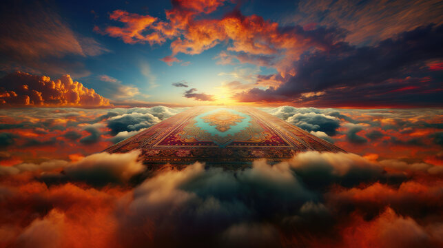 Magic carpet ride. Flying carpet.