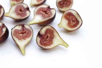 Fresh figs on white background.