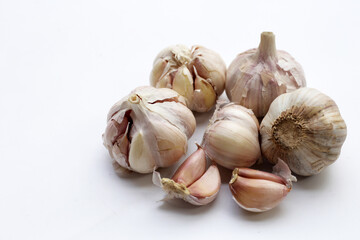 Garlic on a White background.