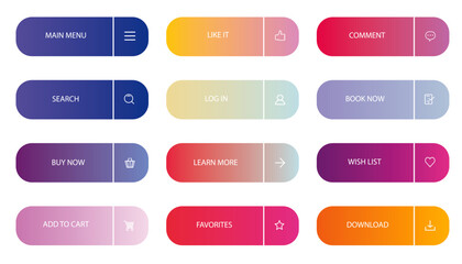 Gradient call to action buttons collection