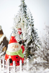 santa claus and christmas tree