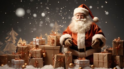 Santa With Christmas Gifts Merry Christmas, Merry Christmas Background ,Hd Background