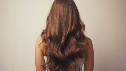 Fototapeta premium Beautiful young model with long brown hair