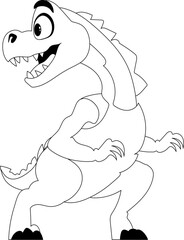 Fabulous, interesting and funny dinosaur. Coloring style