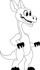 Fabulous, interesting and funny dinosaur. Coloring style