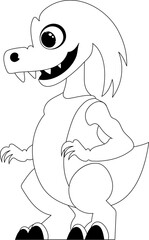 Fabulous, interesting and funny dinosaur. Coloring style