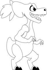Fabulous, interesting and funny dinosaur. Coloring style