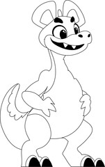 Fabulous, interesting and funny dinosaur. Coloring style