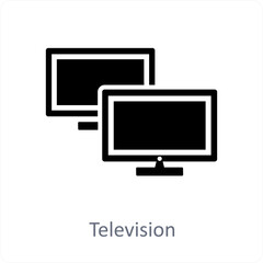 Television and led icon concept
