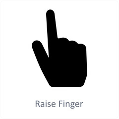 Raise Finger and hand icon concept