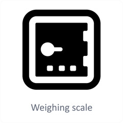 Weighing scale and scale icon concept