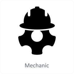 Mechanic and repairman icon concept