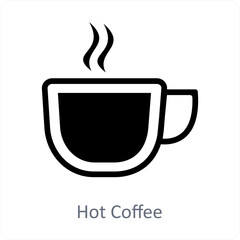 Hot Coffee and drink icon concept