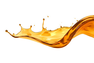 Oil splash isolated on a transparent background, Olive oil splashing, Splash of oily liquid. Generative AI