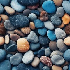 Fototapeta na wymiar Seamless colorful stones pattern , abstract ai background
