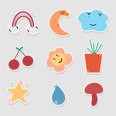 collection of cute cartoon illustrations