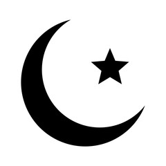 Religious Islamic Moon Star Icon | Star and Crescent Muslim Sign Icon