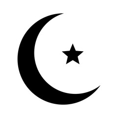 Religious Islamic Moon Star Icon | Star and Crescent Muslim Sign Icon