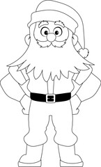 Kind and sweet Santa Claus, the main character of the New Year holidays. Coloring style