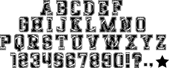  Alphabet American Football Monogram College Varsity Sports Alphabet  letter