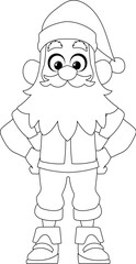 Kind and sweet Santa Claus, the main character of the New Year holidays. Coloring style