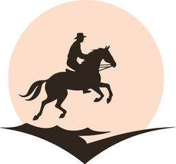 Fototapeta premium Horseback rider logo icon