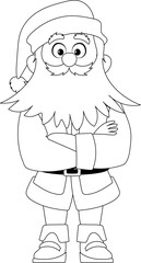 Kind and sweet Santa Claus, the main character of the New Year holidays. Coloring style