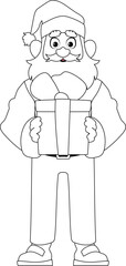 Kind and sweet Santa Claus, the main character of the New Year holidays. Coloring style