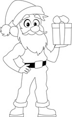 Kind and sweet Santa Claus, the main character of the New Year holidays. Coloring style