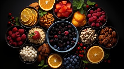 Top View Food Decorations , Happy New Year Background ,Hd Background