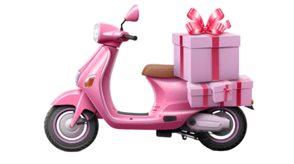 Fotobehang pink scooter © I LOVE PNG