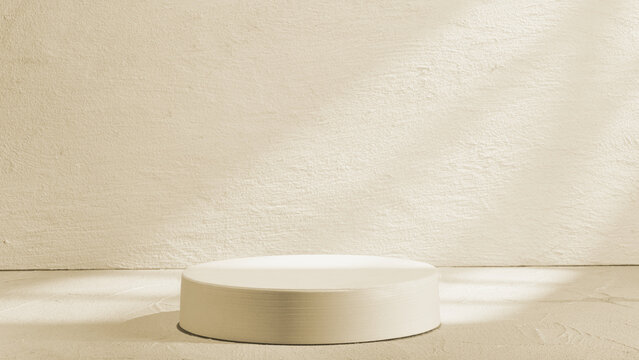 Minimalist gray concrete background with natural shadows