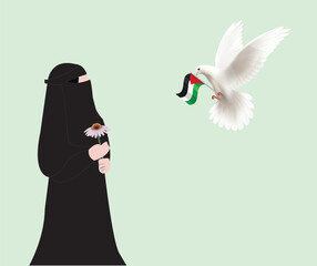 Support Palestine poster. Vector Illustration - obrazy, fototapety, plakaty