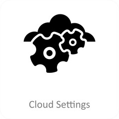 Cloud Settings and settings icon concept
