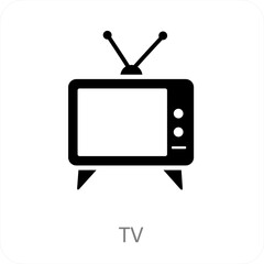 TV and television icon concept