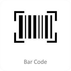 Bar Code and scanner icon concept