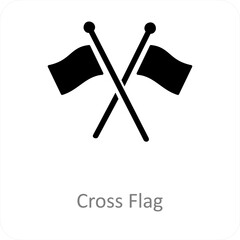 Cross Flag and flag icon concept