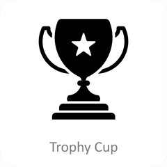 Trophy Cup and achievement icon concept