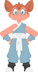Cartoon funny and fabulous Viking warrior girl. Cartoon style