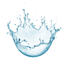 Water splashing out from circle shape isolated - 3d rendering