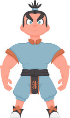 Cartoon funny and fabulous Viking warrior. Cartoon style