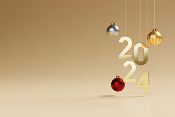 The joy of welcoming a happy and new year in 2024. - obrazy, fototapety, plakaty