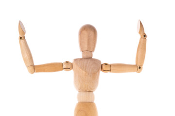A wooden mannequin is depicted holding a pair of scissors. This image can be used to represent...