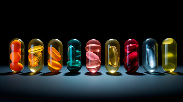 Various capsules and supplements. Generative AI,