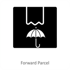 Forward Parcel and parcel icon concept