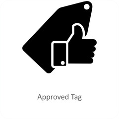 Approved Tag and label icon concept