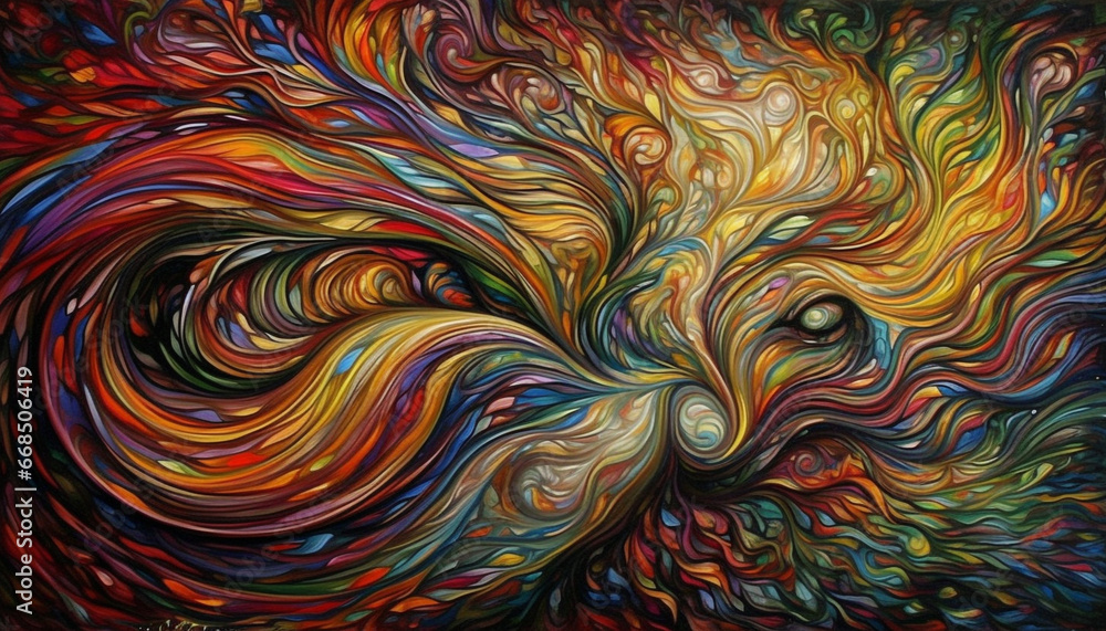Aufkleber abstract background with multi colored pattern, vibrant waves of motion generated by ai