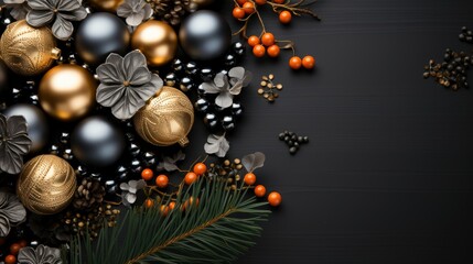 Fototapeta na wymiar New Year Decorations Arrangement With Copy Space, Happy New Year Background ,Hd Background