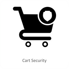 Cart Security and trolley icon concept