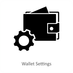 Wallet Settings and settings icon concept